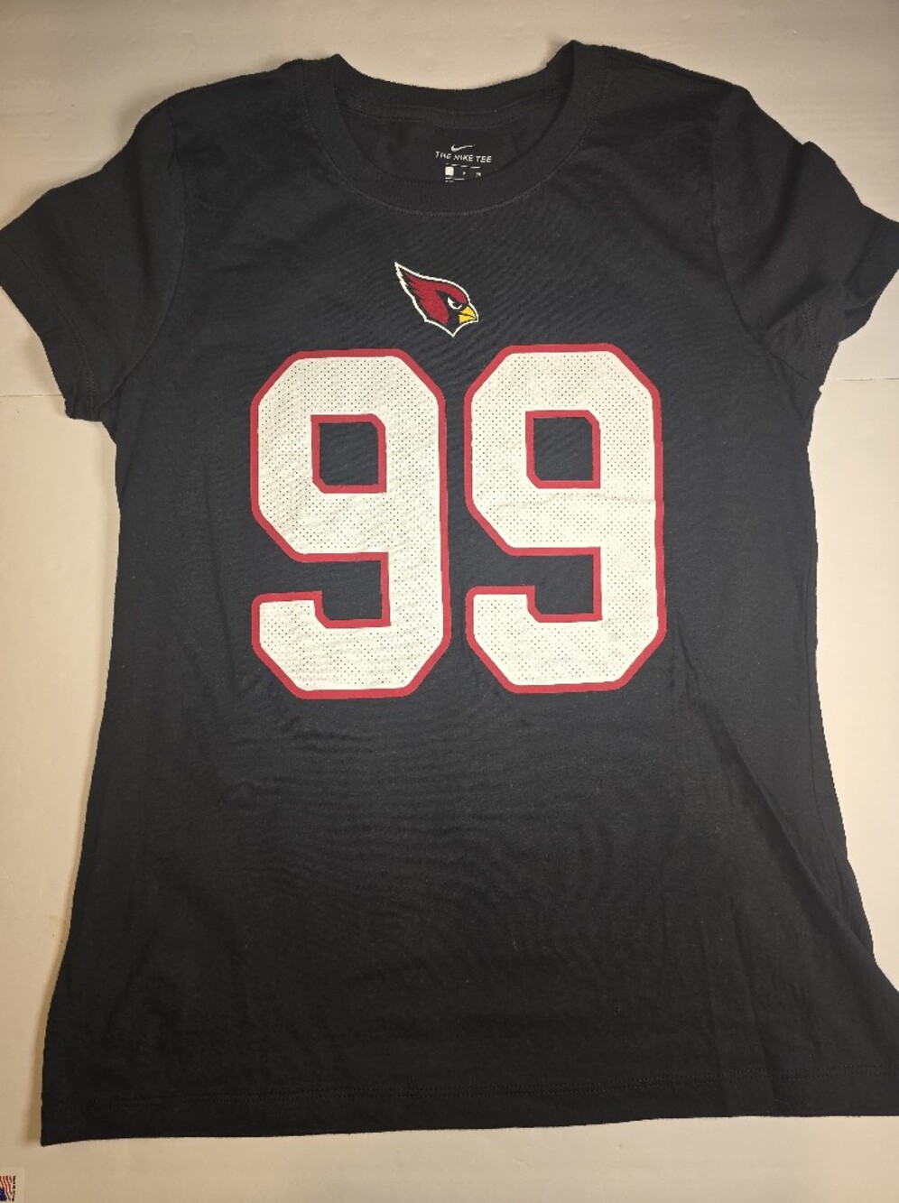 Arizona Cardinals #99 Black Tee with Red & White Graphic